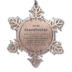 Grandfather Snowflake Ornament Gifts, To My Grandfather You are braver than you believe, stronger than you seem, Inspirational Gifts For Grandfather Ornament, Birthday, Christmas Gifts For Grandfather Men Women