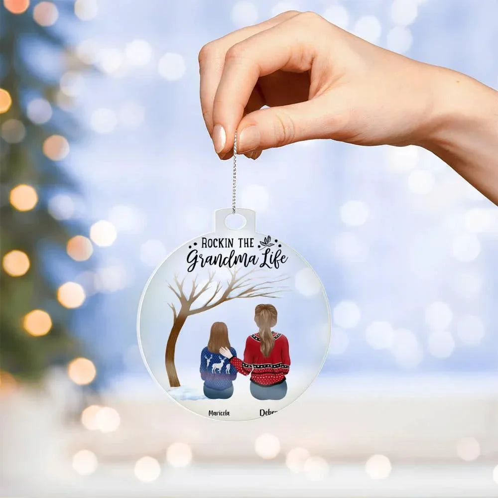Grandma or Grandpa Personalized Gift From Grandkids Acrylic Keepsake Ornament