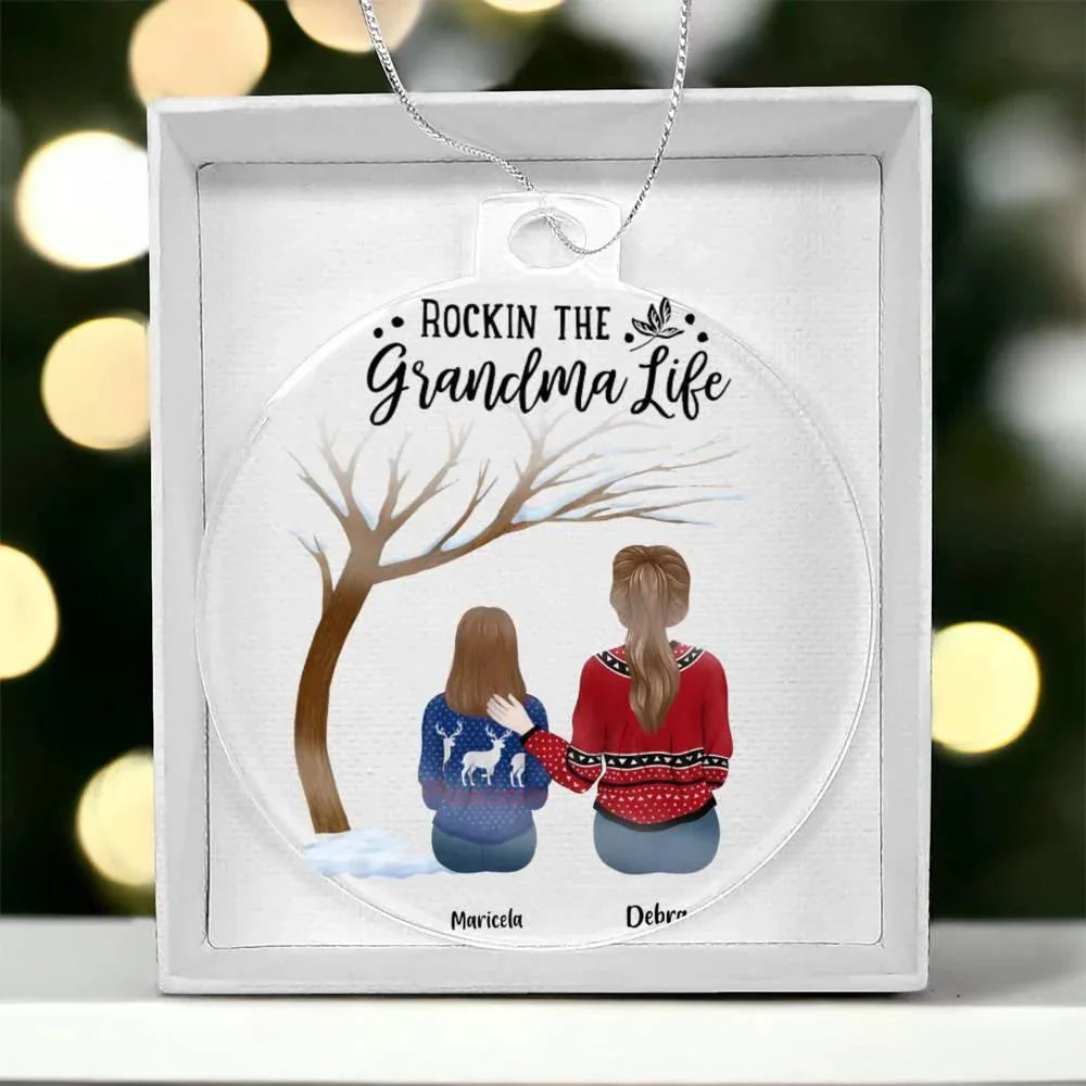 Grandma or Grandpa Personalized Gift From Grandkids Acrylic Keepsake Ornament