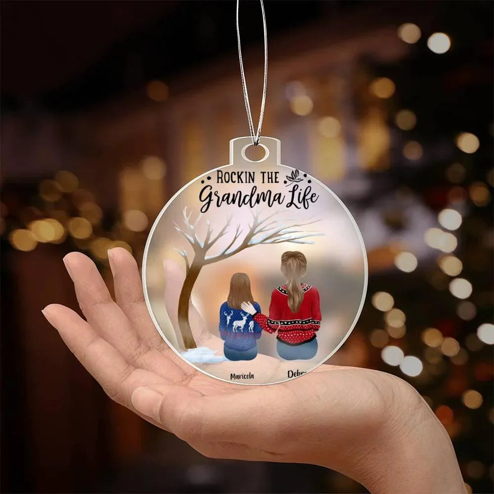 Grandma or Grandpa Personalized Gift From Grandkids Acrylic Keepsake Ornament