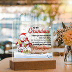 Grandma - Loved You My Whole Life Square Acrylic Plaque with Lighted LED Wooden Base