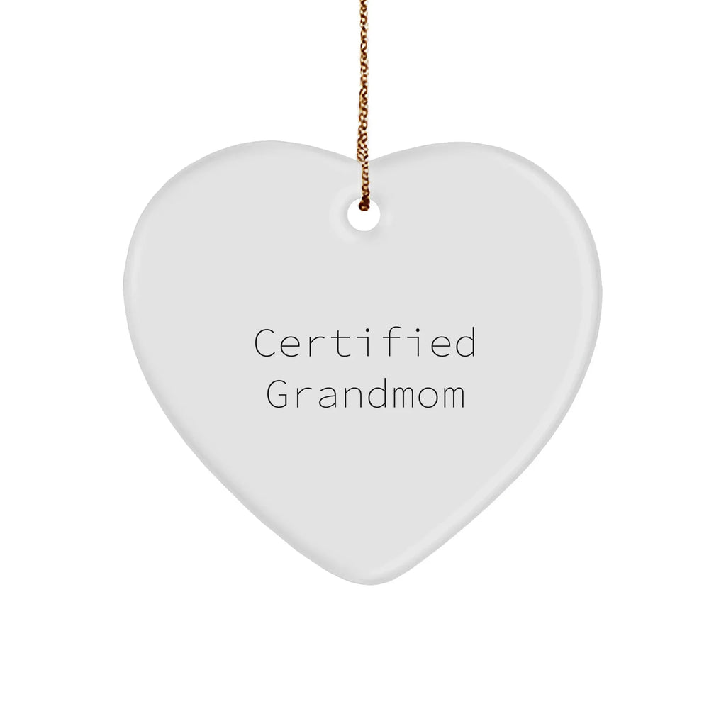 Grandmom Heart Ornament, Funny Quote, Gifts from Family, Christmas Unique Gifts for Grandmom