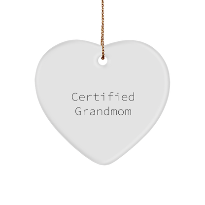 Grandmom Heart Ornament, Funny Quote, Gifts from Family, Christmas Unique Gifts for Grandmom