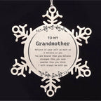Grandmother Snowflake Ornament Gifts, To My Grandmother You are braver than you believe, stronger than you seem, Inspirational Gifts For Grandmother Ornament, Birthday, Christmas Gifts For Grandmother Men Women