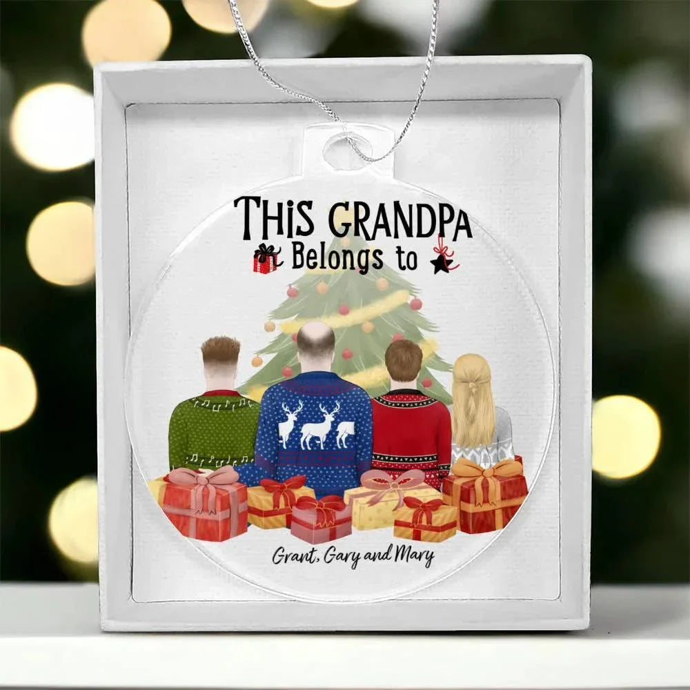 Grandpa Gift from Grandkids Personalized Acrylic Keepsake Ornament