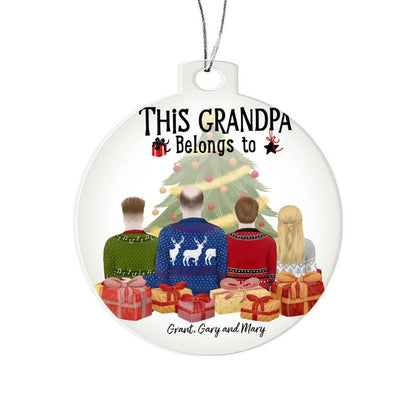 Grandpa Gift from Grandkids Personalized Acrylic Keepsake Ornament