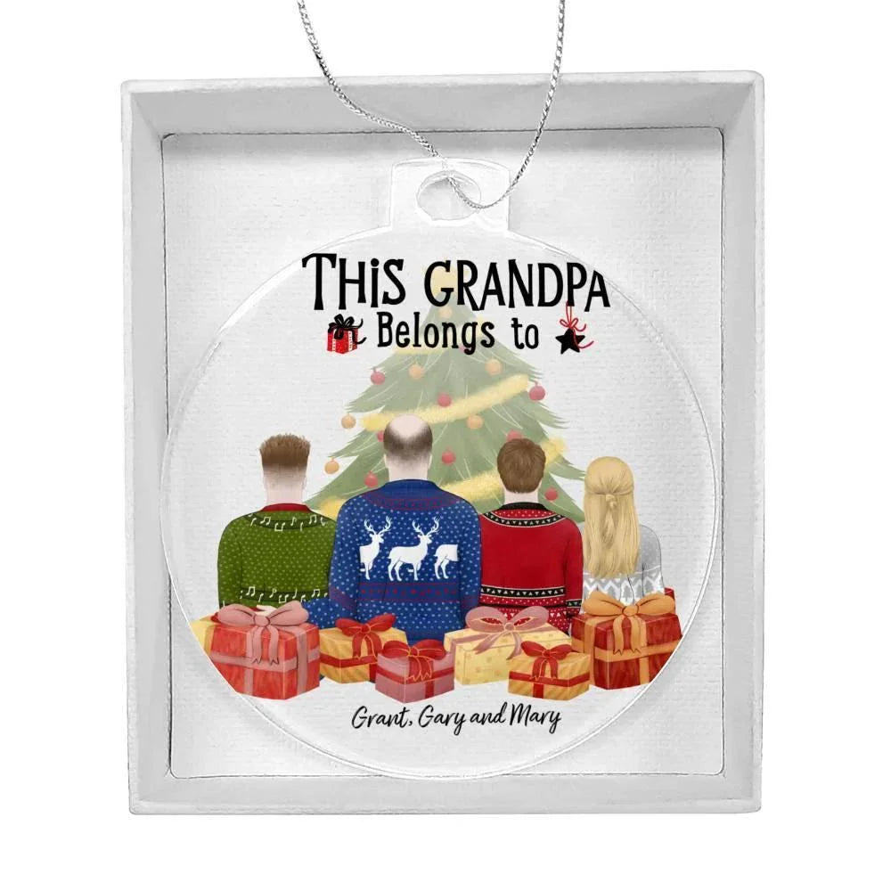 Grandpa Gift from Grandkids Personalized Acrylic Keepsake Ornament