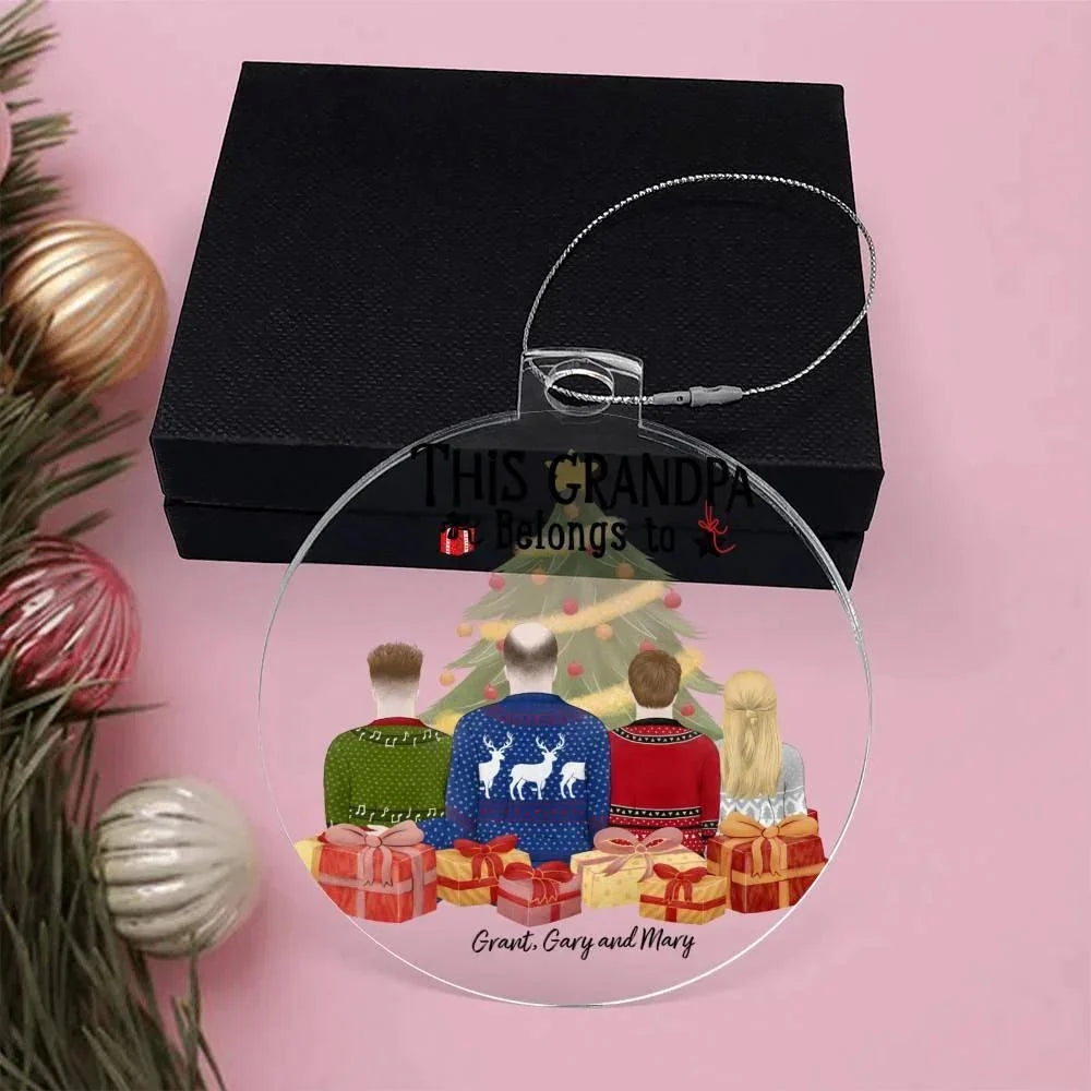 Grandpa Gift from Grandkids Personalized Acrylic Keepsake Ornament