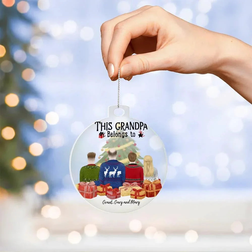 Grandpa Gift from Grandkids Personalized Acrylic Keepsake Ornament