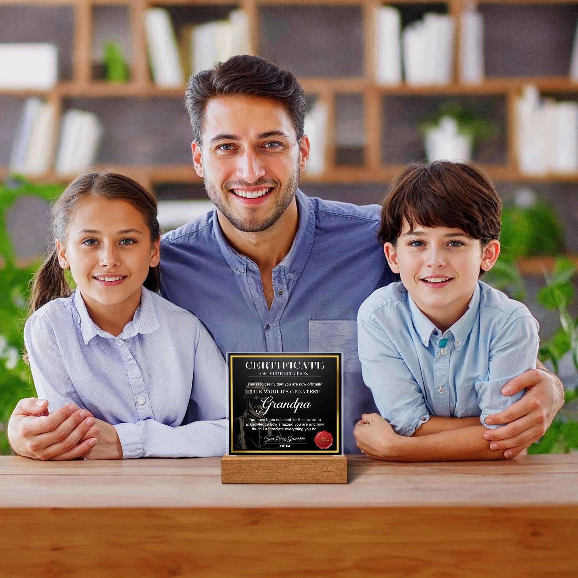 Certificate of Appreciation - The World's Greatest Grandpa Acrylic Plaque - Mallard Moon Gift Shop