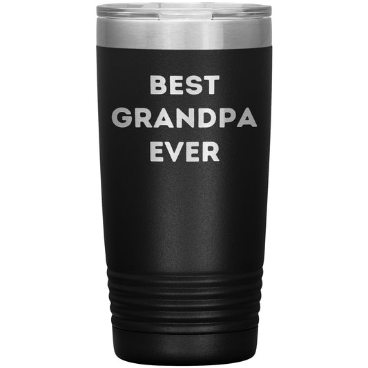 Grandpa Gifts from Best Grandpa Ever Funny Christmas Tumbler for Quote 'Best Grandpa Ever' on Stainless Steel Powder Coating