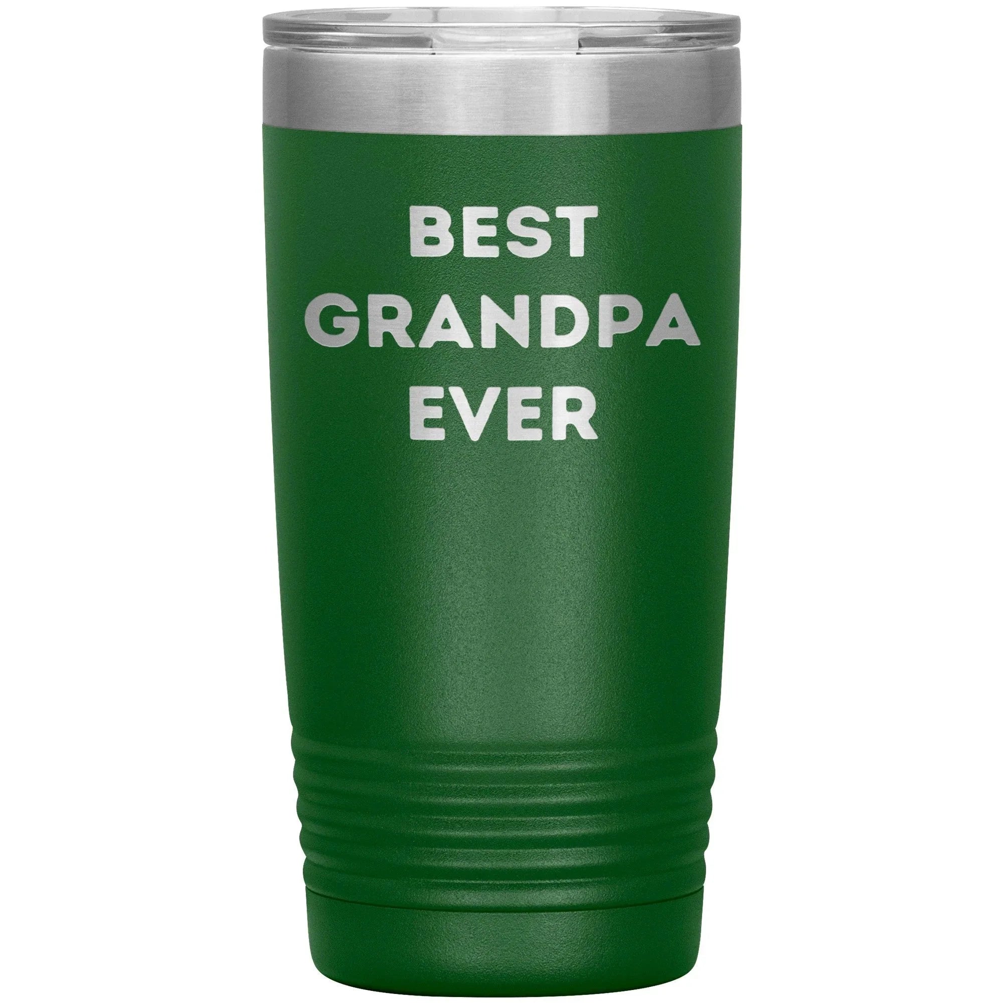 Grandpa Gifts from Best Grandpa Ever Funny Christmas Tumbler for Quote 'Best Grandpa Ever' on Stainless Steel Powder Coating