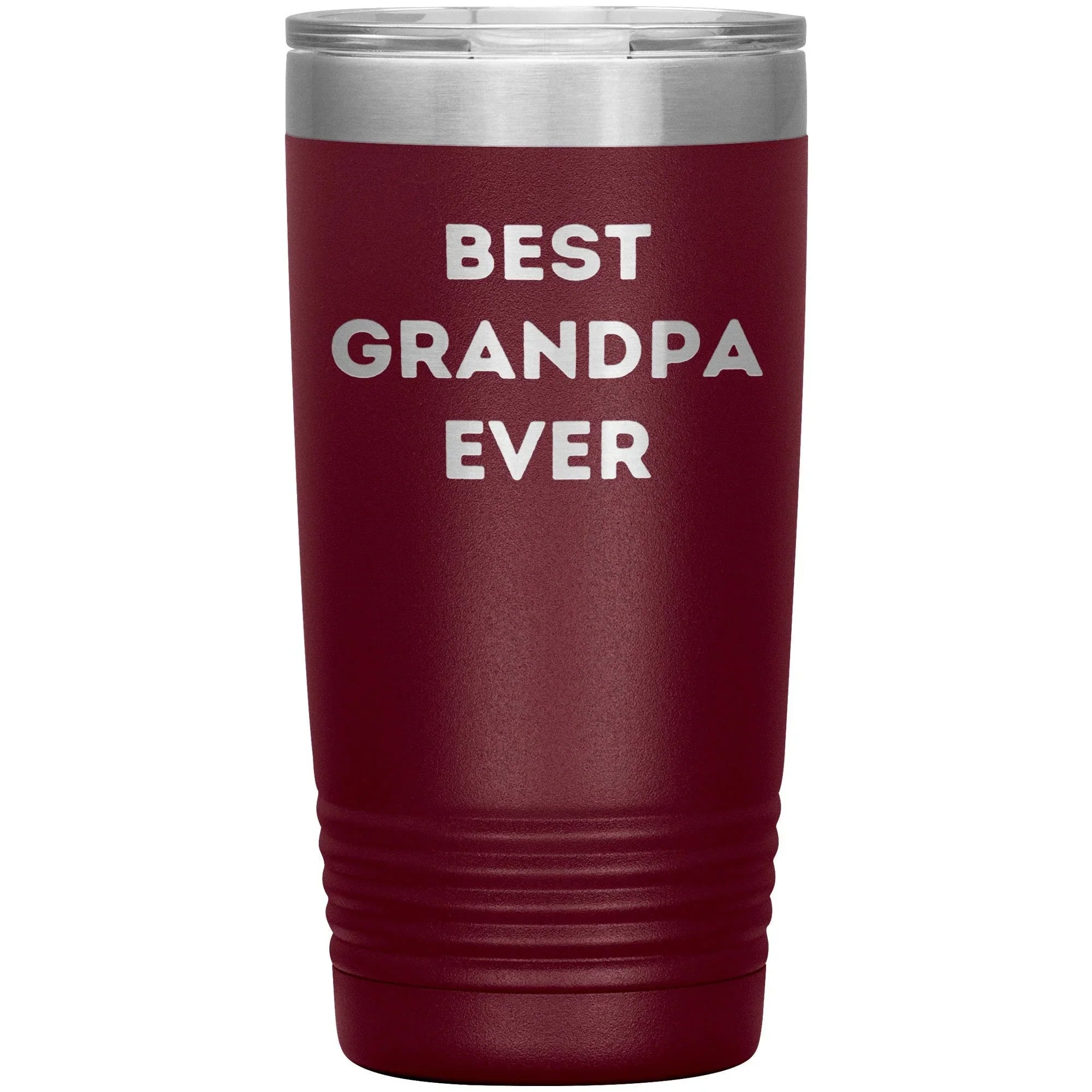 Grandpa Gifts from Best Grandpa Ever Funny Christmas Tumbler for Quote 'Best Grandpa Ever' on Stainless Steel Powder Coating