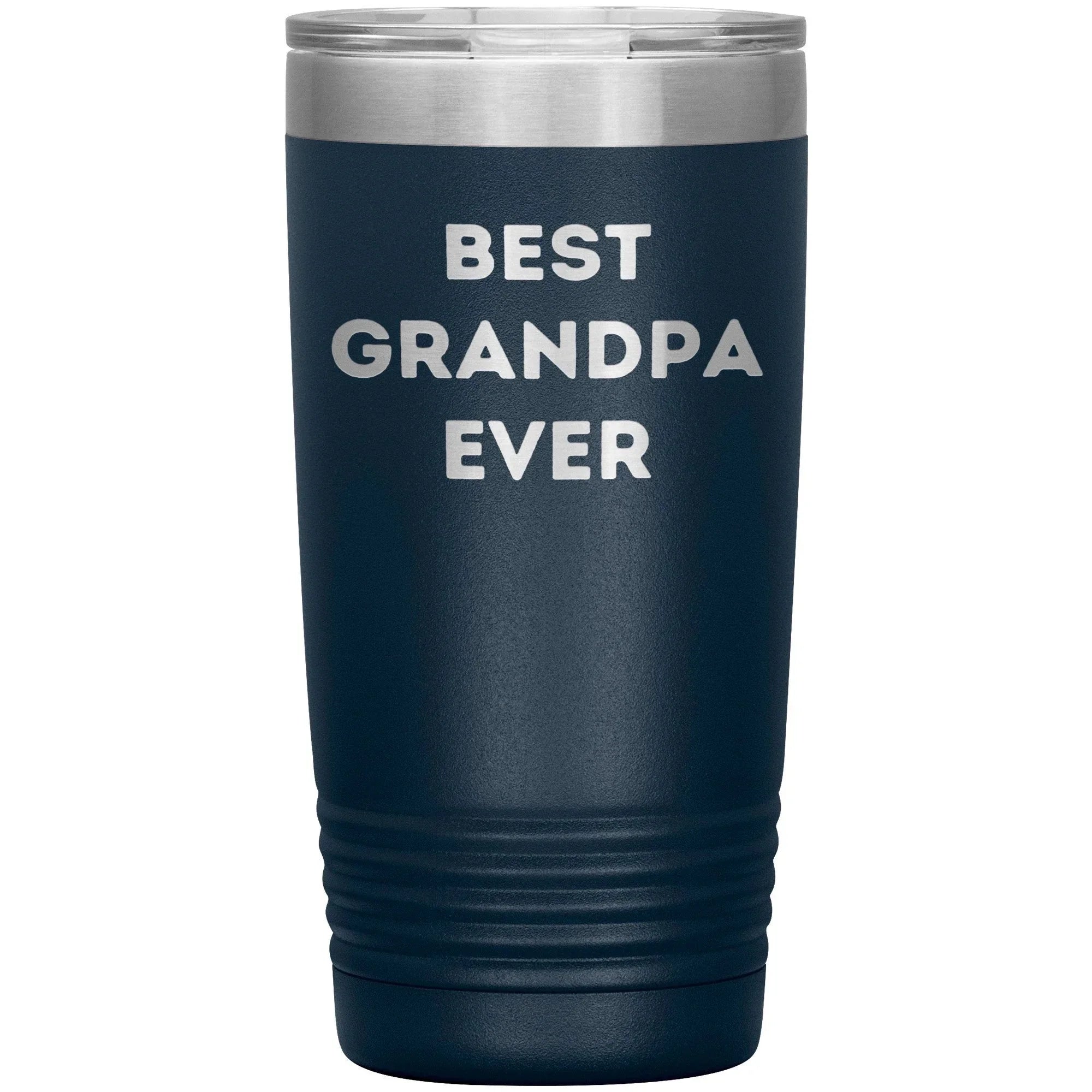 Grandpa Gifts from Best Grandpa Ever Funny Christmas Tumbler for Quote 'Best Grandpa Ever' on Stainless Steel Powder Coating