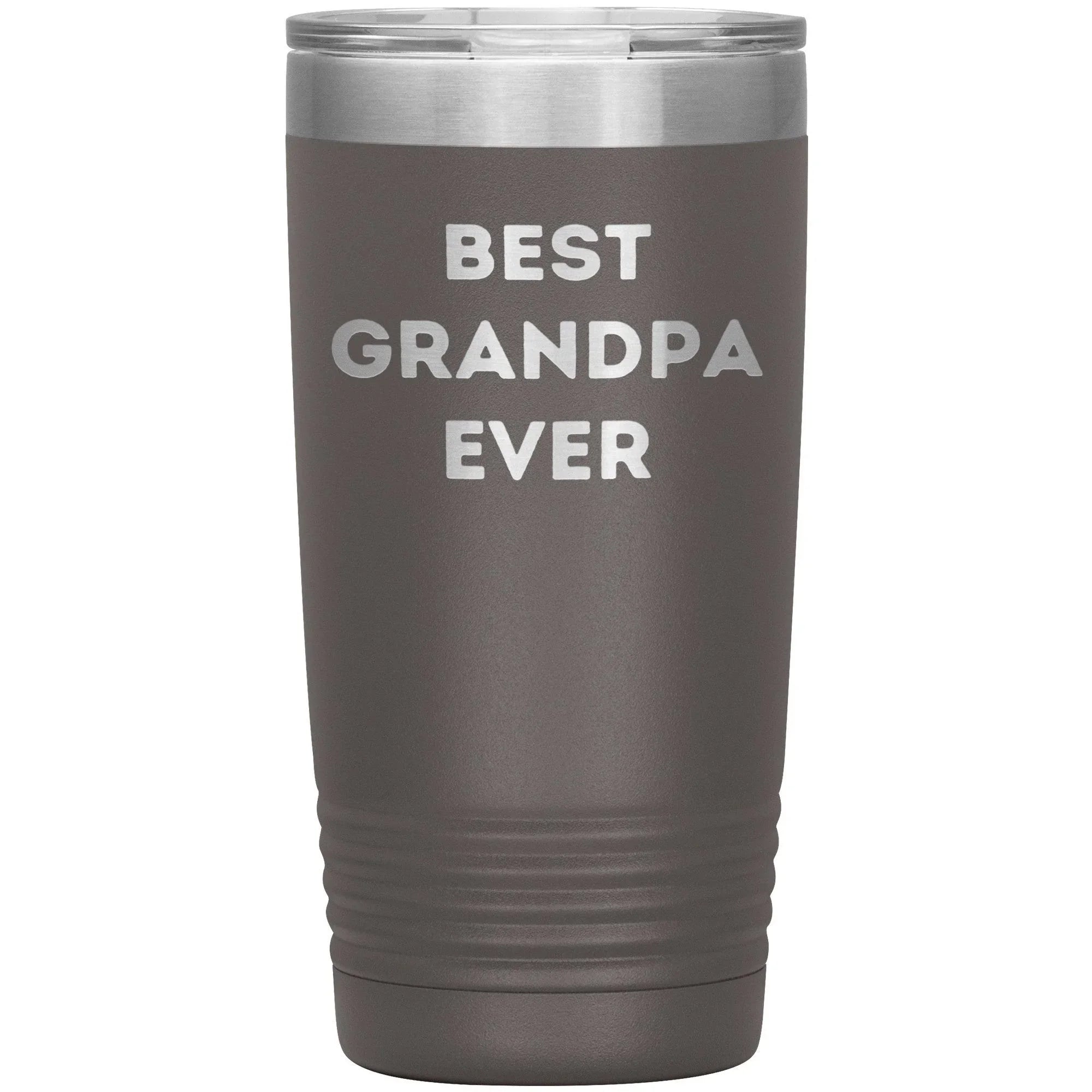 Grandpa Gifts from Best Grandpa Ever Funny Christmas Tumbler for Quote 'Best Grandpa Ever' on Stainless Steel Powder Coating