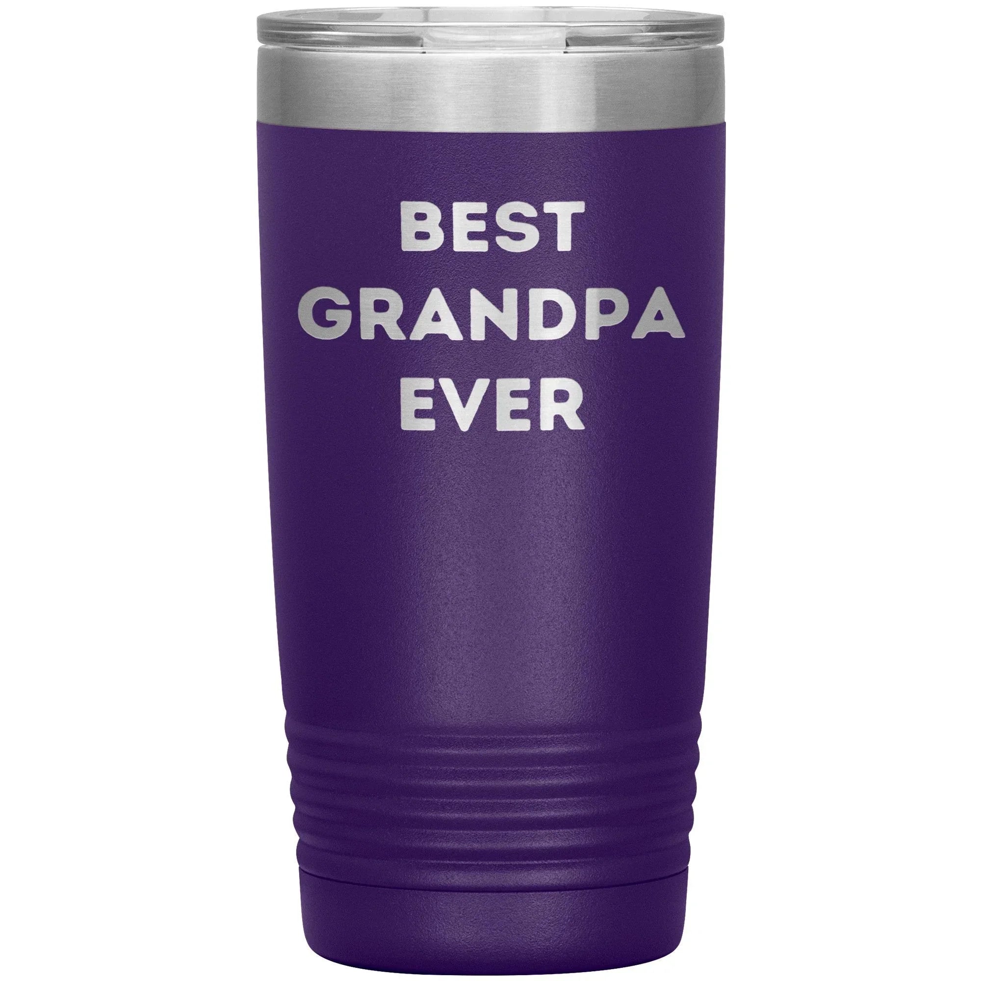 Grandpa Gifts from Best Grandpa Ever Funny Christmas Tumbler for Quote 'Best Grandpa Ever' on Stainless Steel Powder Coating