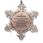 Grandson Christmas Ornament Gifts, Grandson Snowflake Ornament, Motivational Grandson Engraved Gifts, Grandson Birthday, You Are Braver Than You Believe, I will Always be with You