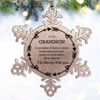 Grandson Christmas Snowflake Ornament Birthday Gifts For Grandson, Life is learning to dance in the rain