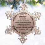 Grandson Snowflake Ornament, Remember, You Will Never Lose. You Will Either Win or Learn, Keepsake Inspirational Ornament for your Grandson, Birthday Christmas Gifts Ideas
