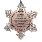 Grandson Snowflake Ornament, Remember, You Will Never Lose. You Will Either Win or Learn, Keepsake Inspirational Ornament for your Grandson, Birthday Christmas Gifts Ideas