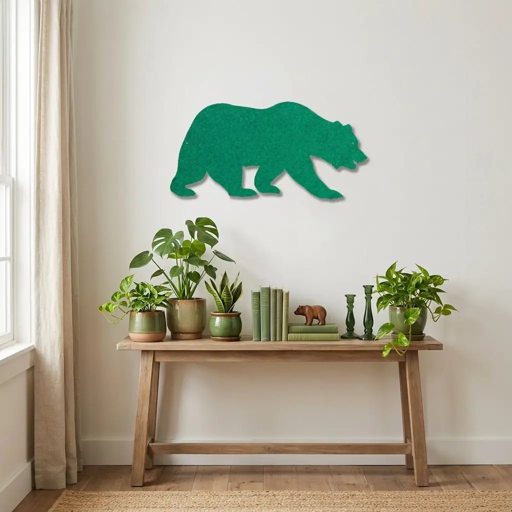 Grizzly Bear Metal Wall Art Sign – Rustic Cabin Wildlife Decor – Bear Silhouette Steel Wall Art – Outdoor Lodge Mountain Home Decor