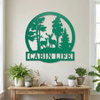 Deer in the Woods Personalized Metal Art Wall Sign: A Serene Slice of Nature for Your Home