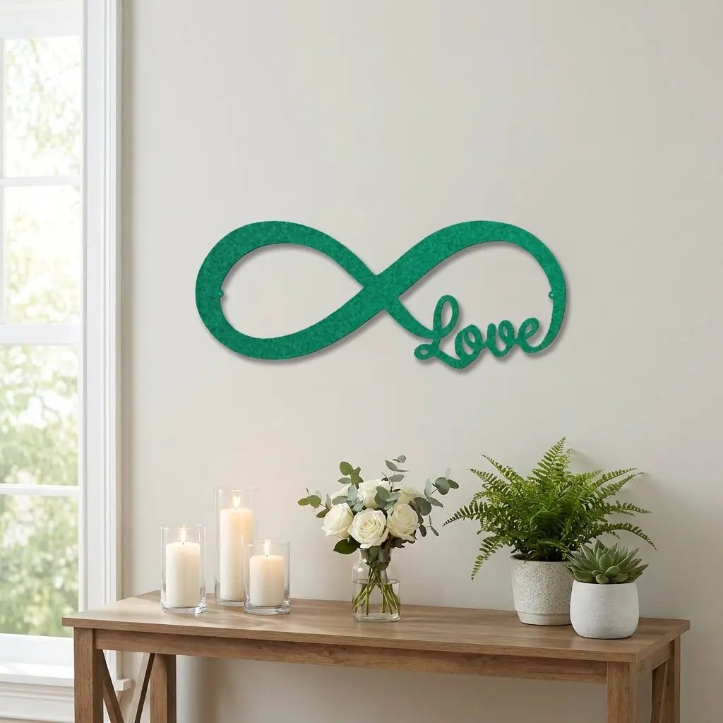 Infinity Love Metal Wall Art – Romantic Minimalist Decor – Wedding & Anniversary Gift
