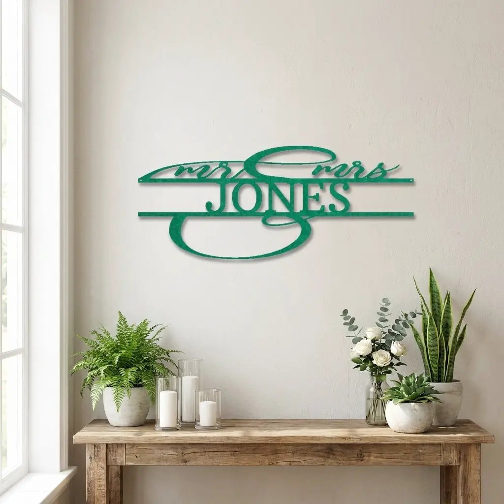 Mr And Mrs Couples Personalized Name Metal Art Wall Sign