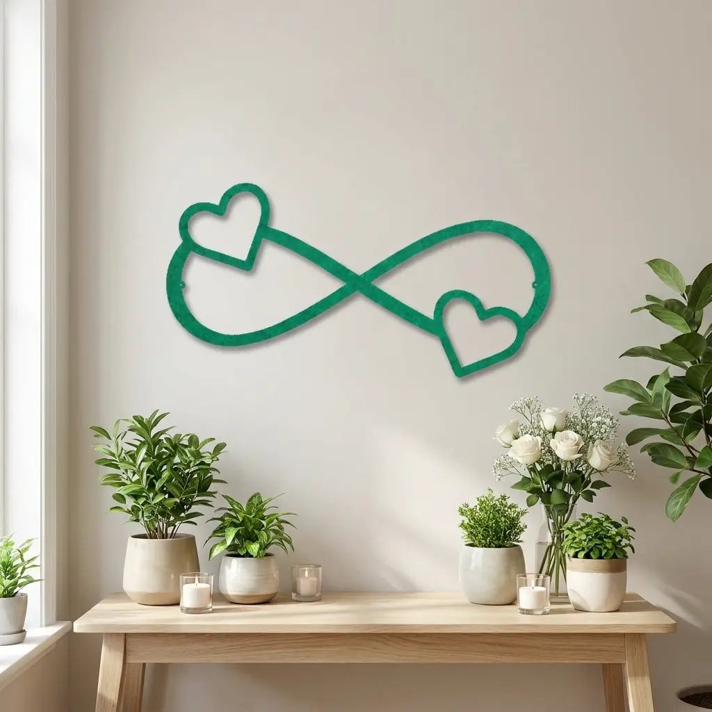 Infinity Heart Metal Wall Art – Personalized Couple Sign – Romantic Wall Decor – Wedding & Anniversary Gift
