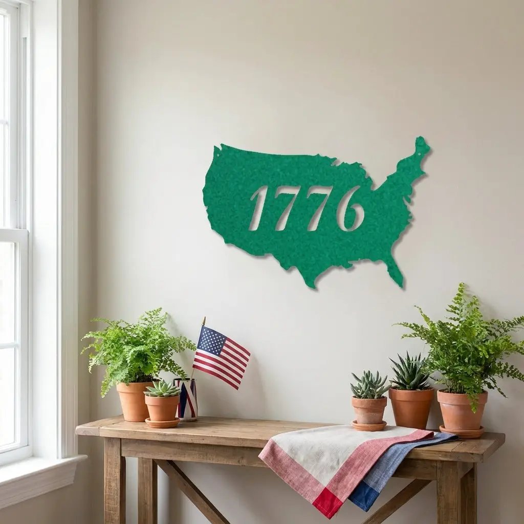 Patriotic Gift 1776 Metal Art Steel Wall Sign
