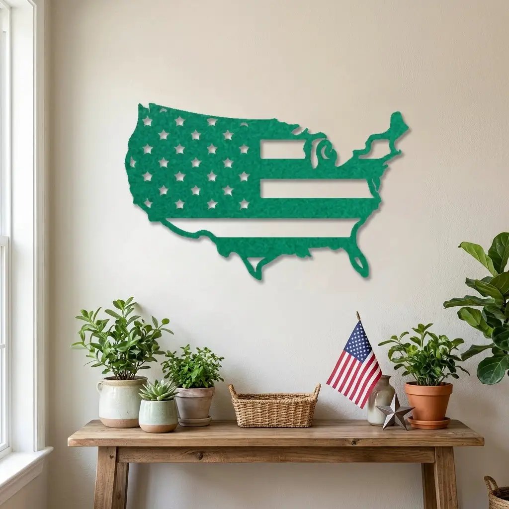 USA Flag Map Metal Wall Art – A Modern Symbol of American Pride