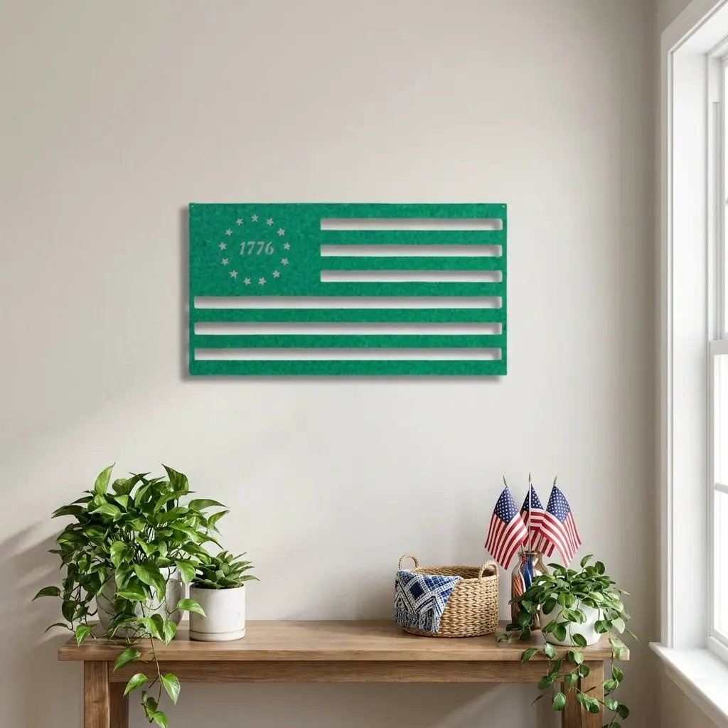 1776 American Flag Metal Art – A Bold Statement of Freedom