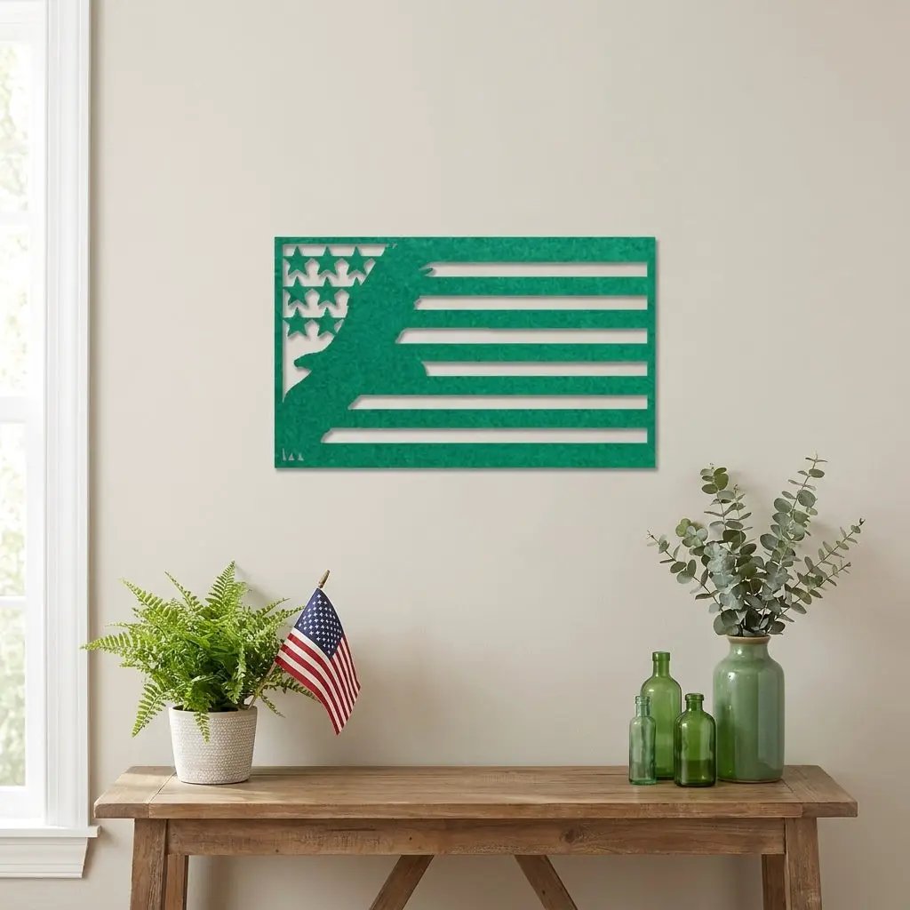 American Flag Eagle Metal Wall Art, Patriotic Eagle Decor, USA Flag Wall Art,