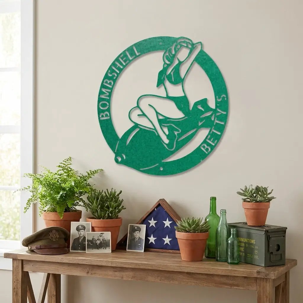 Personalized Vintage Pin-Up Metal Art – Bold, Fun & Made for Your Space
