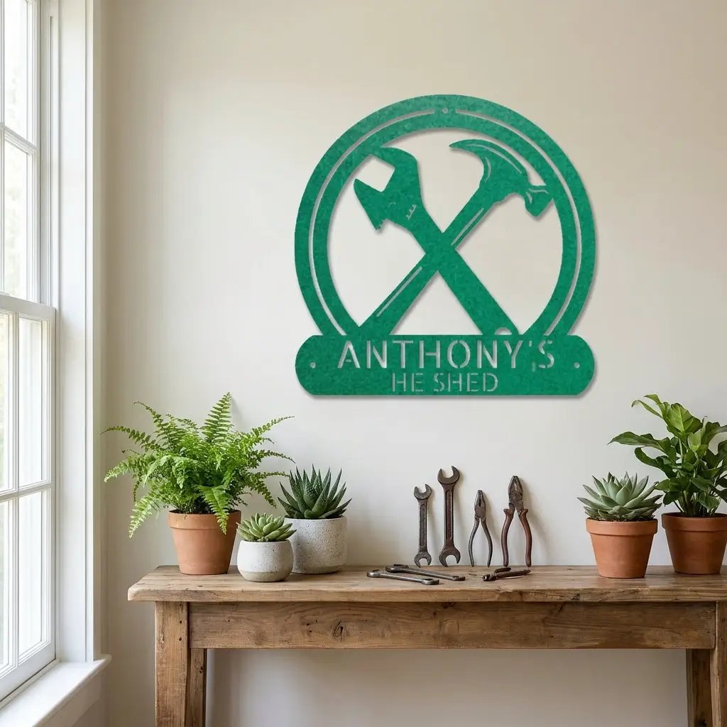 Personalized Workshop Metal Sign, Custom Garage Sign, He Shed Sign,