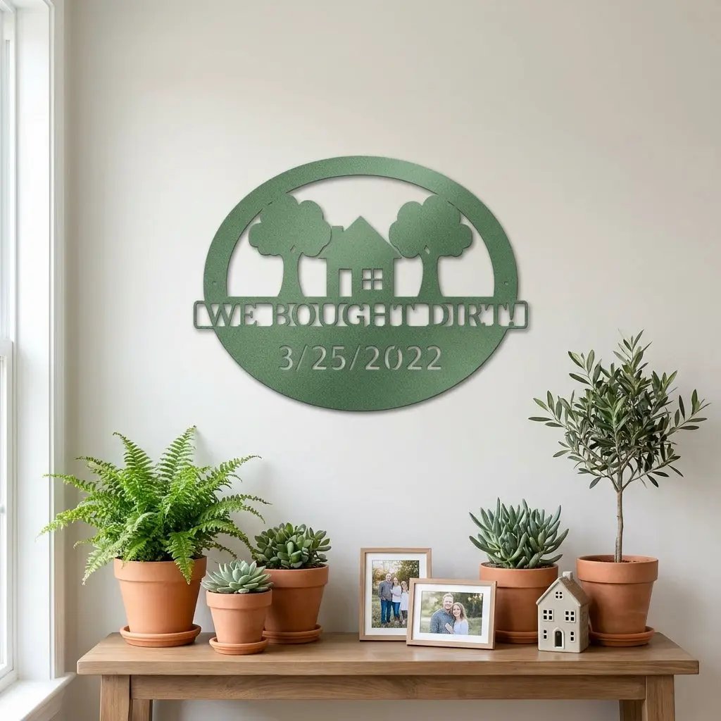 Custom New Home Steel Sign – Farmhouse Housewarming Gift with Established Date