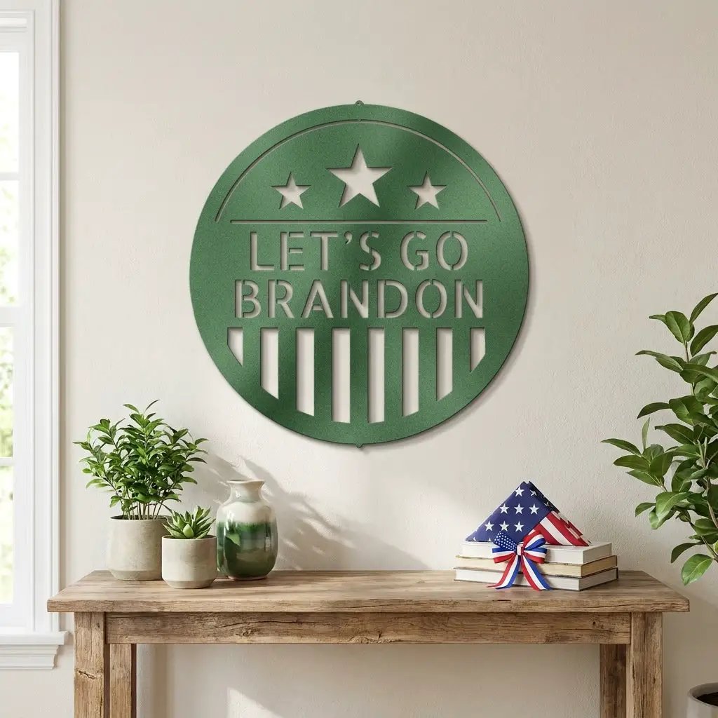 Personalized Patriotic Metal Wall Art Sign – Custom American Shield Steel Decor – Rustic USA Flag Wall Hanging – Farmhouse Patriotic Home Decor