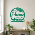 Personalized Pumpkin Metal Wall Art – Welcome Fall Sign with Family Name – Rustic Autumn Decor – Custom Front Door Pumpkin Sign – Farmhouse Fall Decor