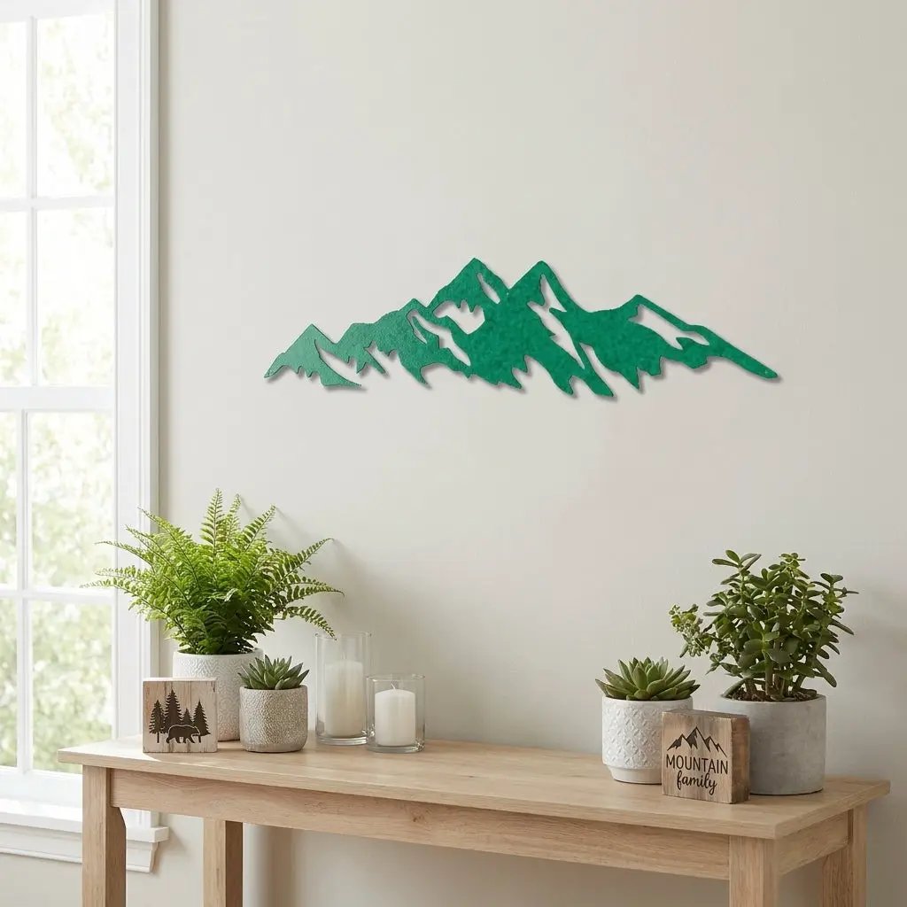Mountain Ridge Indoor Outdoor Steel Wall Sign Art
