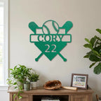 Baseball Home Plate Custom Name Metal Art Wall Sign