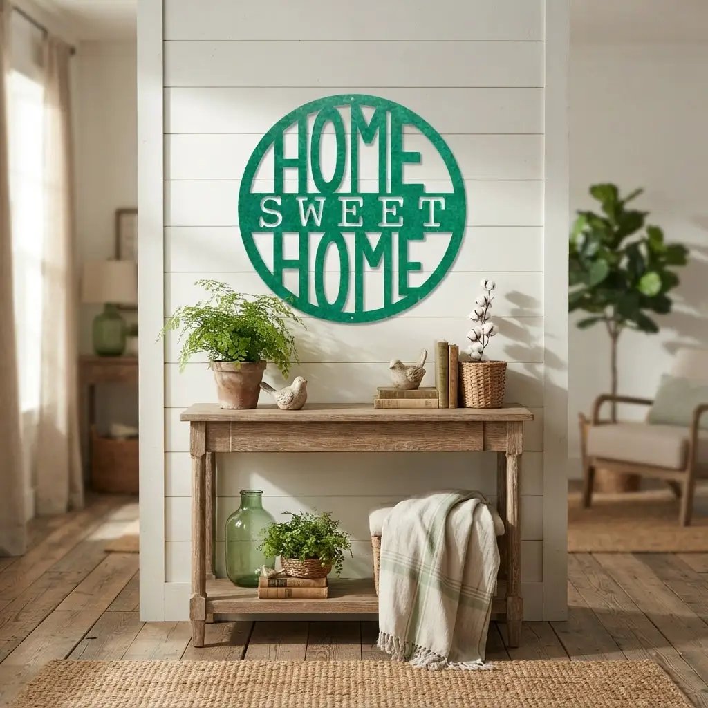 Home Sweet Home Metal Wall Art | Farmhouse Wall Decor | Rustic Home Sign | Modern Metal Wall Hanging | Made in USA