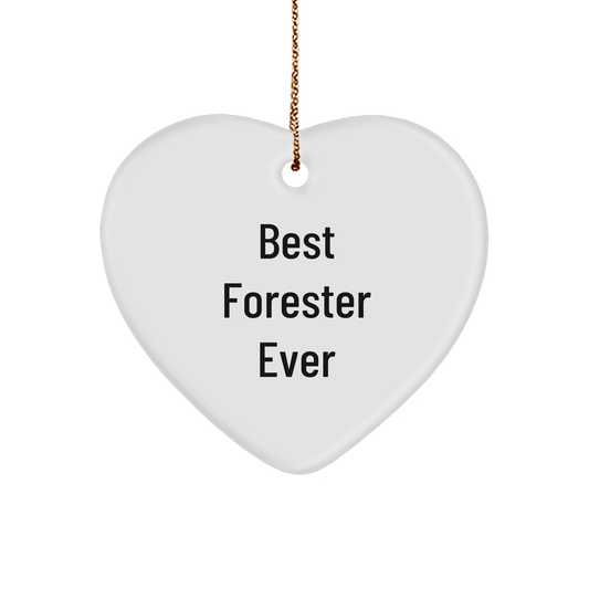 Funny Forester Gifts for Men - Best Forester Ever Heart Ornament, Christmas Unique Gifts from Friends - Image 1
