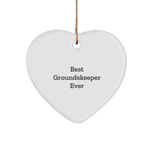 Funny groundskeeper Gifts, Best groundskeeper Ever Heart Ornament, Christmas Memorable Present for groundskeeper, Gifts from Men to groundskeeper - Image 1