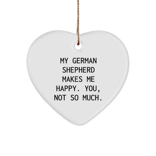 German Shepherd Dog Lover's Heart Ornament - Funny Quote Gift for Friends, Family, or Coworkers, Christmas Unique Presents - Image 1