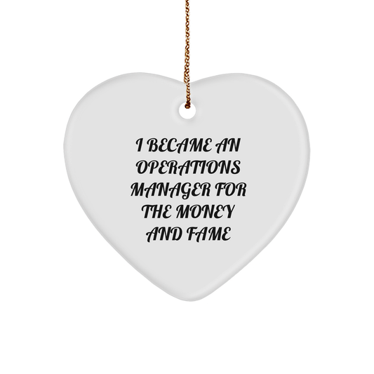 Operations Manager Gifts For Men, Funny Heart Ornament From Coworkers, Inspirational Present For Christmas - Image 1