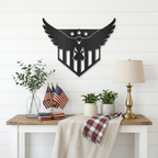 Patriotic Eagle Metal Wall Art | American Flag Inspired Eagle Decor | USA Military & Veteran Gift | Made in USA