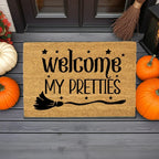 Welcome My Pretties Coir Doormat – Witchy Halloween Welcome Mat | Funny Front Porch Decor | Rustic Fall Entryway Rug