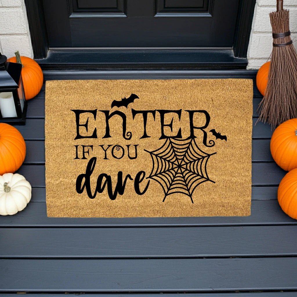 Enter If You Dare Doormat – Spooky Halloween Outdoor Coir Mat Décor