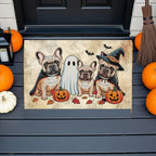 French Bulldog Halloween Doormat – Cute Spooky Dogs Welcome Mat – Funny Fall Décor for Dog Lovers