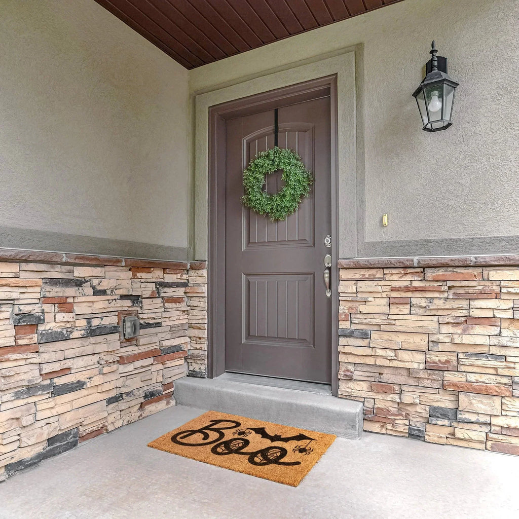 Boo Halloween Doormat – Spider & Bat Outdoor Coir Mat for Porch Décor